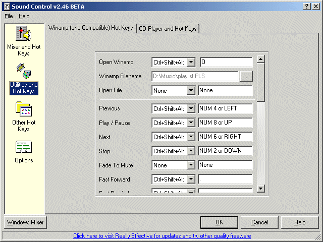 Winamp (And Compatible Hot Keys)