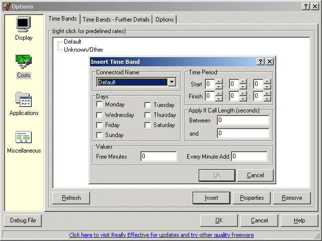 Costs - Time Bands