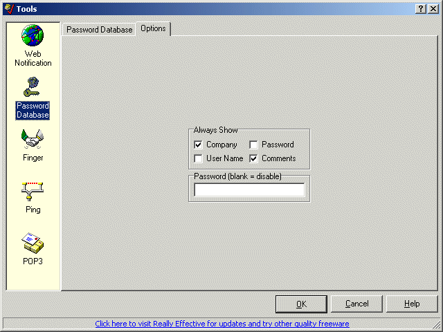 Password Database - Options